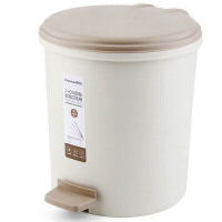 茶花(CHAHUA) 1502 6L 圆形脚踏式垃圾桶 (计价单位:个) 棕色