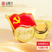 金隆兴标准款党徽胸章磁扣党员徽章为人民服务胸针磁铁扣式10个装9365