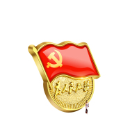 金隆兴标准款党徽胸章磁扣党员徽章为人民服务胸针蝴蝶扣式10个装9366