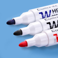 得力(deli)白板笔4支3色组合装可擦易擦办公会议套装(2黑+1红+1蓝)