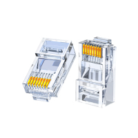 山泽 六类网线水晶头 6类RJ45千兆网络接头 工程级电脑网线连接器 Cat6镀金水晶头 100个 WL-6100 (计价单位:包)