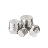 亮电不锈钢外丝堵头 管帽 管塞 堵盖水管配件DN15