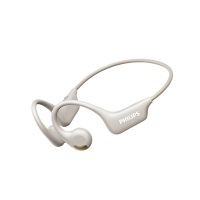 飞利浦 骨传导概念挂耳式真无线开放式不入耳夹式运动跑步 蓝牙耳机长续航高端降噪通用苹果华为TAA1708米白