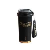 格沵(germ) 可口可乐联名闪耀保温杯车载男女士双饮咖啡316大容量吸管水杯 暮色黑[可口可乐闪耀杯] 500ml