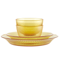 康宁 餐具 餐具套装琥珀色精致餐具套组 晶尊系列餐具4件套 (2小碗1小盘1大盘)