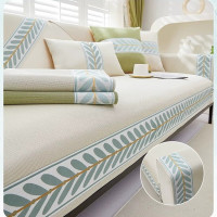 亮电 软硅胶防滑简约现代全包沙发套罩盖布巾90cm*160cm 双人位/可做贵妃位(计价单位:块)米色