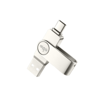 爱国者(aigo)128GB Type-C USB3.2 手机U盘 U356炫酷高速款 银色 双接口手机电脑用U盘