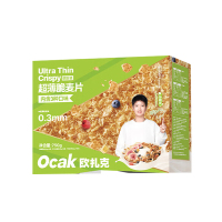 欧扎克 多口味麦片营养早餐冲饮冲泡麦片零食 超薄脆麦片礼盒750g(绿色款)