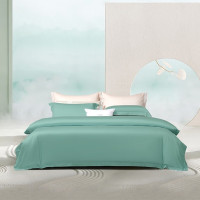莱生活 静妍60S全棉贡缎四件套(翡翠绿)