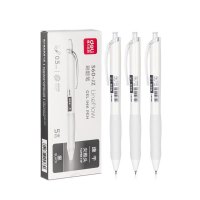 得力 S60-JZ 刷题笔小白笔尖锥头 按动0.5中性笔速干顺滑刷题笔 5支装(计价单位:盒)黑色
