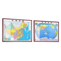 匹牧 2025中国地图/世界地图 1.1*0.8米 客厅书房装饰画 实木装裱 带框挂图(计价单位:个)