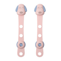 天色 TS-5997 儿童安全长锁 双重锁扣婴儿宝宝安全防护抽屉冰箱锁 多功能锁抽屉安全锁2个装(计价单位:套)粉色小狗