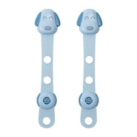 天色 TS-5997 儿童安全长锁 双重锁扣婴儿宝宝安全防护抽屉冰箱锁 多功能锁抽屉安全锁2个装(计价单位:套)蓝色小狗