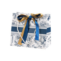 天色 TS-6008 纸袋手提袋 档案袋高档精致包装袋 小号5个装(计价单位:件)蓝色繁花