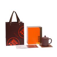 璞实茶器 节节高400ml 原矿紫砂竹节杯礼盒装(计价单位:件)