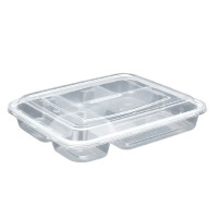 百晟长恒 BSCH-BXH02 1L 150个/箱 一次性带盖五格透明 保鲜盒 150.00 个/箱 (计价单位:箱)