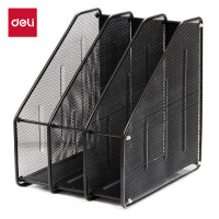 得力(deli) 78987三联金属网状带笔筒 文件盘文件筐 (个) 黑色