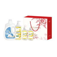 巴米樂 巴米乐家庭洗护四件套 香氛柔护栀子花洗衣液2kg+柠檬洗洁精1kg+柠檬洗洁精500g*2(计价单位:套)