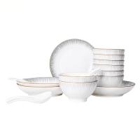 巴米樂 巴米乐梦幻流星陶瓷餐具套装18件套 4.5英寸碗*6+5英寸面碗*2+8英寸圆盘*4+勺子*6(计价单位:套)