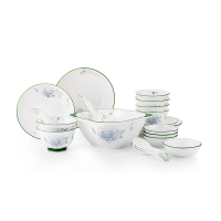巴米樂 蓝寇新骨瓷餐具22件套 9.8英寸*1+4.5英寸*6+勺*7+8英寸*2+7英寸*2+碟*4(计价单位:套)