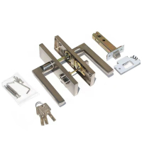 莱迹 净化门锁140孔50单舌锁体 活动板通用型工程彩钢板门锁无尘车间医院净化门执手锁(计价单位:套)