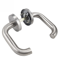 赫思迪格 JG-1335 不锈钢圆管防火门把手 消防门把手 逃生门锁拉手防火锁把手拉手(计价单位:把)