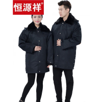 匹牧 保安大衣男加厚羽绒夹棉服冬季鸭绒军棉大衣防寒服冬装女工作服棉 加厚羽绒中长款(计价单位:件)