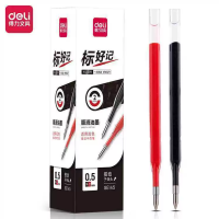得力 SE145 中性笔水性墨水商务笔替换笔芯 替芯 红-黑各3支 0.5mm(计价单位:件)