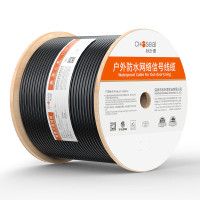 秋叶原(CHOSEAL)六类双屏蔽网线[室外防水防晒防冻] 加厚护套 千兆户外工程布线箱线黑色 305米