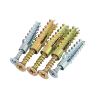 亮电 铁胀塞膨胀管金属膨胀螺丝钉替代塑料膨胀管锯齿带刺水泥 铁螺丝+M6膨胀*[50套]