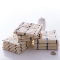 金号 01122 纯棉毛巾 纯棉缎档条纹格子毛巾家用洗脸巾面巾家用成人毛巾 薄款78*34.5cm 3条混色装