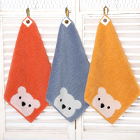 金号 S6130WH毛巾儿童 毛巾 纯棉儿童小方巾卡通小熊方巾擦手挂式小面巾30*30cm 3条混色装