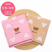 洁丽雅8844毛巾 纯棉纱布毛巾 柔软透气 红色+米色 72*34cm