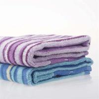 洁丽雅(grace)8471 格子缎档彩条绣花洗脸毛巾 面巾毛巾纯棉 单条装