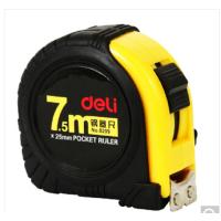 得力(deli) 钢卷尺8209 测量工程尺 鲁班尺 全包胶钢卷尺(7.5米)5个装