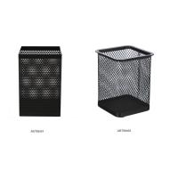 晨光(M&G)ABT98401 时尚多功能铁制笔筒 方形笔筒 金属网纹笔筒 黑色 单个装