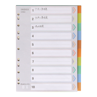 齐心(COMIX) IX902 十色分页索引纸10色装A4办公用品11孔PP隔页标签 5包装