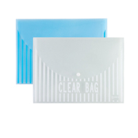 齐心(COMIX)C335按扣袋透明文件袋资料袋票据袋收纳袋学生试卷袋公文袋蓝白两色随机 10个/包 1包价格