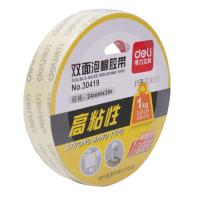 得力(deli) 双面胶 30419 加粘粘性双面胶 (白色) 24mm*3m 6卷/包
