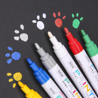 得力(deli)S558记号笔轮胎笔金色签到笔彩色涂鸦笔白色补漆笔6支