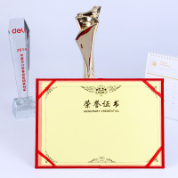 得力(deli)3230荣誉证书内芯(载誉系列) 黄色优质特种纸优秀员工表扬学生文具6K展开:400*280mm10张