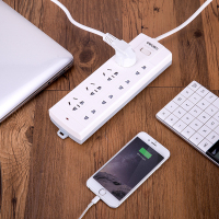 得力 3993 8位孔3米 大孔距总控开关插座/插排/插线板/排插新国过载保护