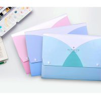 得力(deli)5242风琴包时尚炫彩文件夹A4多层双按钮学生试卷收纳袋资料夹 蓝色(个)