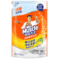 威猛先生(Mr Muscle) 厨房重油污净 清爽柠檬补充装420g 强效去油渍污垢 厨房清洁剂 油烟机清洁剂
