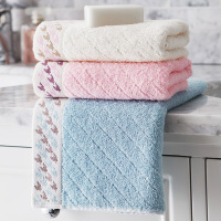 洁丽雅 毛巾家纺 纯棉提花千鸟格加厚吸水大毛巾 三条/包 米色 108g/条 74*34cm洁丽雅 大毛巾加厚款单包装