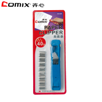 齐心(COMIX) B3395(中号) 夹纸器/推夹器/票夹器 附送8枚补充夹 蓝色 一卡价格 12卡