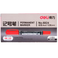 得力 (deli) 6824 双头油性马克笔办公文具勾线笔CD光盘笔双头油性笔/粗细 12支/盒 单盒价格