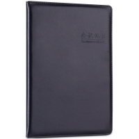 得力(deli)7949 会议记录本 皮面本/记事本 18K/82页 单本装黑色