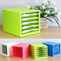 得力(deli) 9777 文件柜五层办公用品收纳透明塑料抽屉柜桌面A4纸资料柜单个装