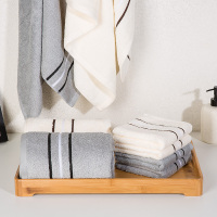 金号(KING SHORE)清然系列 浴巾方巾毛巾套装 单套价格70*34cm 35*33cm 140*70cm 灰色